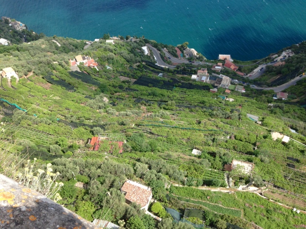 From the buttress of Villa Cimbrone: looking downward to the south