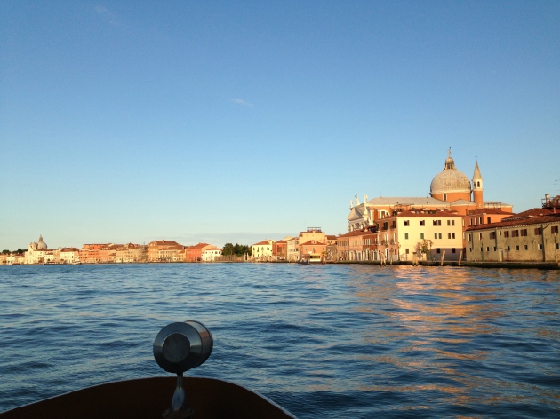 Riding the vaporetto in the evening through a floating city