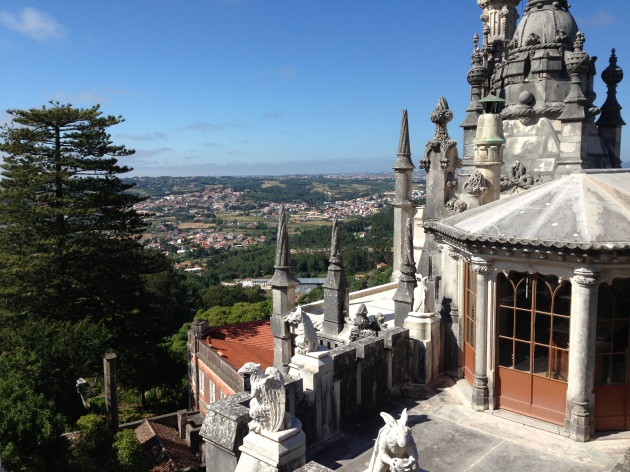 Quinta da Regaleira: the roofline of the neo-Gothic mansion, including an alchemy laboratory built in the early 20th century